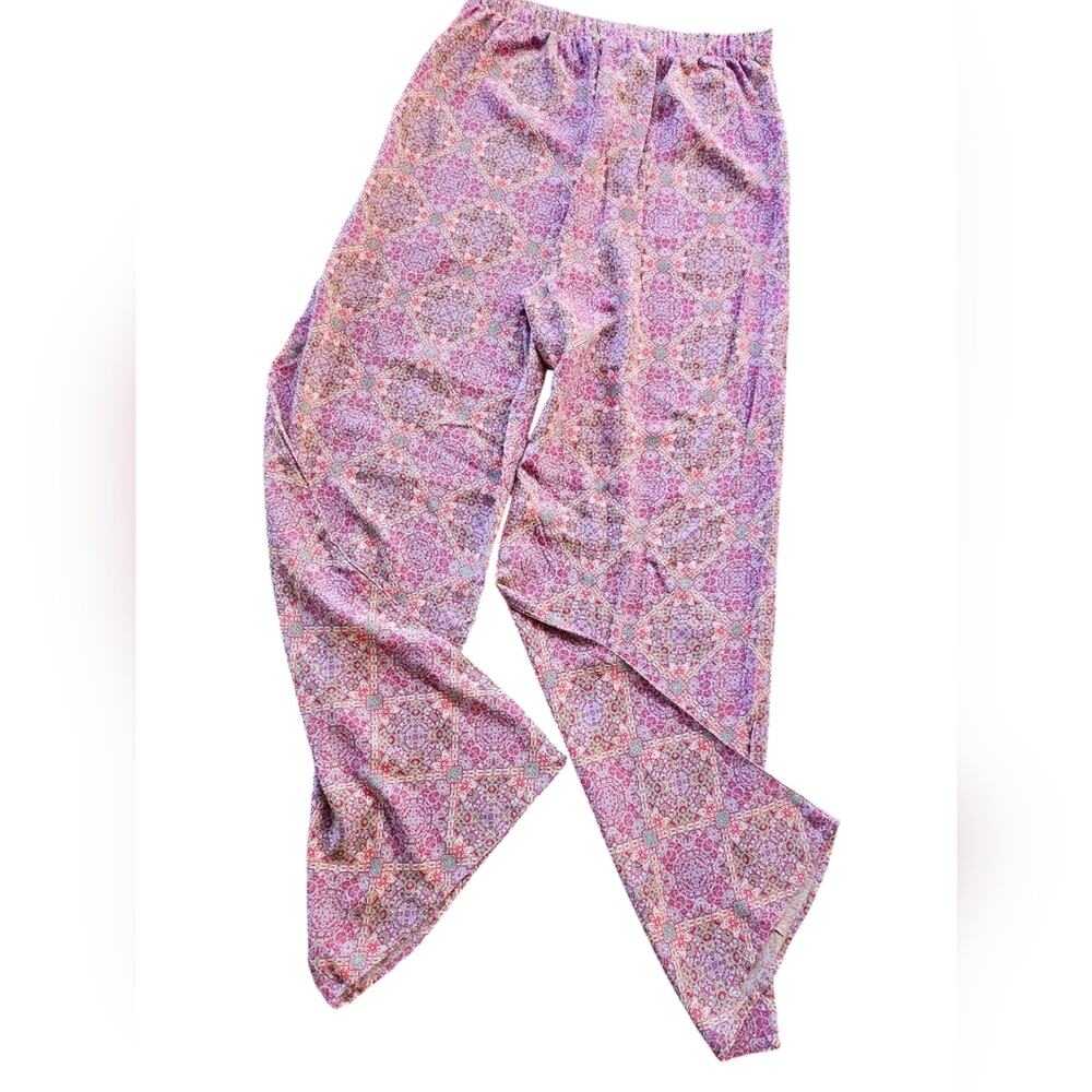 Live to be Spoiled Pants Womens M Boho All Over Print High Waist Wide Leg Pink